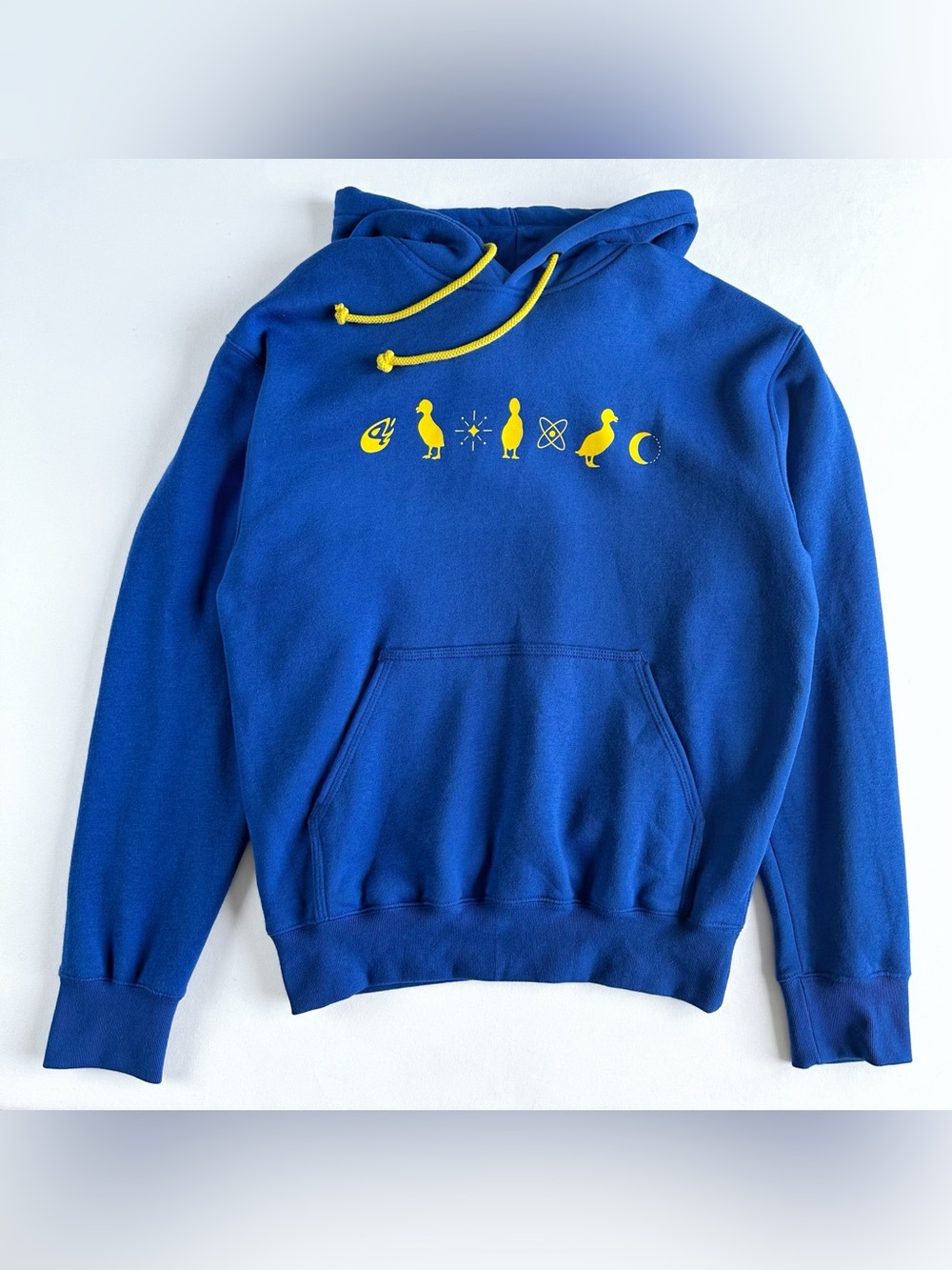 Quackity Planet Duck Graphic Hoodie Pullover Blue Yellow DreamSMP